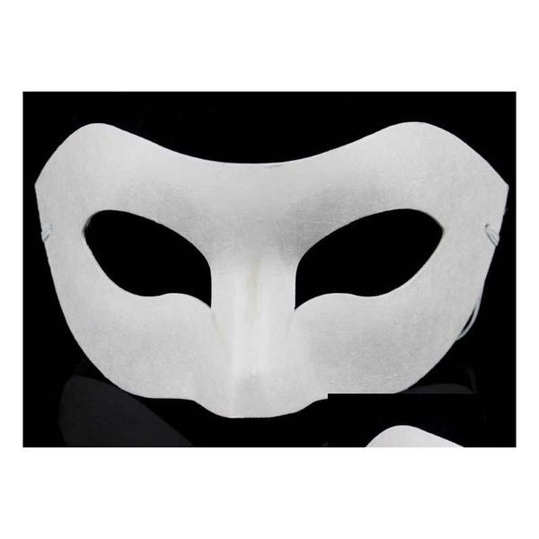 Partymasken Ding Board Solid White DIY Zorro Papiermaske Blank Match für Schulen Abschlussfeier Halloween Masquerade Drop Deliv Dhvi9