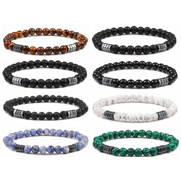 Frisado 6mm Gemstones Pulseiras para Mulheres Homens Strand Cura Cristal Lindo Estiramento Semi-Precioso Pedra Jóias Gota Entregar Dhgarden Dhqgy