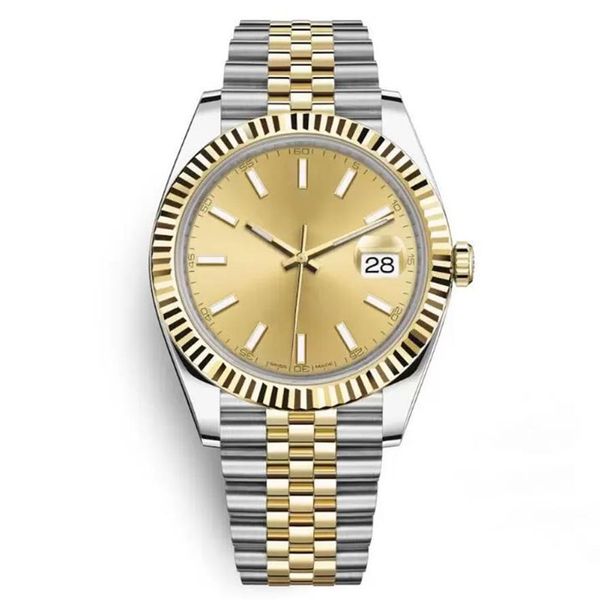 Top kostengünstige 41-mm-Herren-Sportuhr Datejust Sapphire automatische mechanische Armbanduhren mit zweifarbigem Goldzifferblatt Designer Rel239y