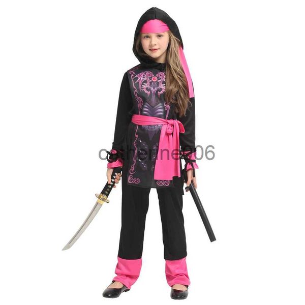 Özel Durumlar Çocuklar Çocuklar Pembe Kristal Ejderhalar Ninja Kostüm Kız Anime Cosplay Cadılar Bayramı Purim Karnaval Parti Masquerade Rol Oyun X1004