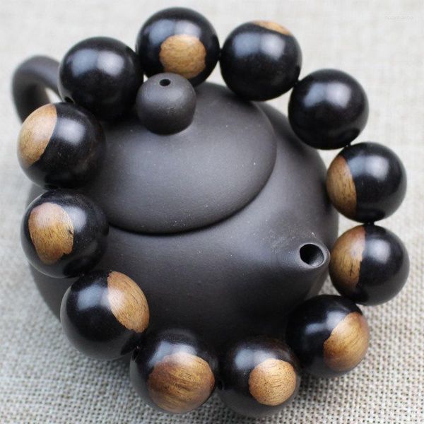 Strand Factory Großhandel Blackwood Yin und Yang Holzarmband lila Sandelholz Ebenholz Männer Frauen Paar Accessoires Handwerk