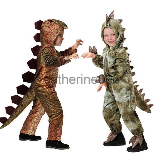 Ocasiões especiais Halloween Fantasias de dinossauro infantil World Tyrannosaurus Cosplay Macacões Stage Party Cos Ternos para crianças Presentes de Natal 2023 x1004
