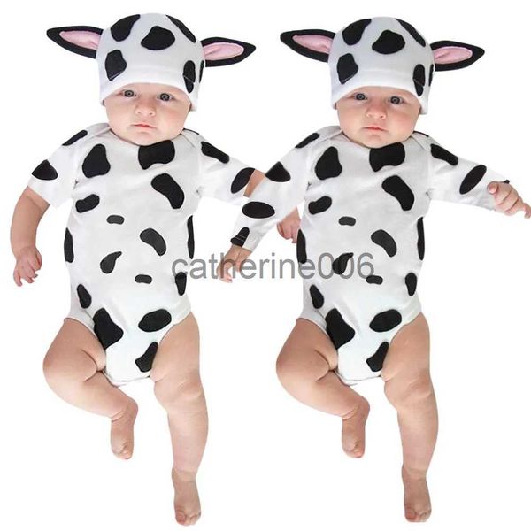 Occasioni speciali Pagliaccetto per neonato Tutina Costume da mucca da latte per neonato Bambino Ragazzi Ragazze Halloween Compleanno Fotografia Vestito operato 6M 12M 18M 24M x1004