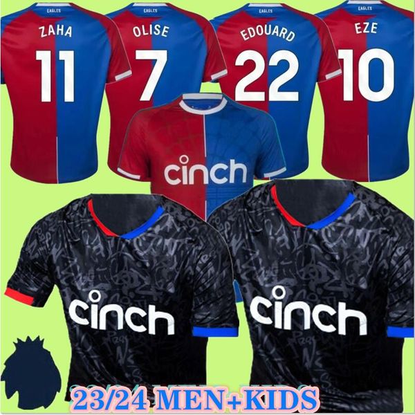 2023 2024 OLISE Crystal Fußballtrikots 23 24 ZAHA EZE J.AYEW Palace Home Top Fußballtrikot Kit BENTEKE MILIVOJEVIC SCHLUPP MATETA EDOUARD GALLAGHER Trikotuniformen