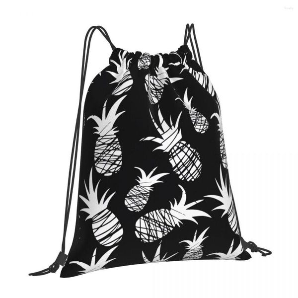 Сумки для покупок с ананасом, персонализированный рюкзак с завязками, универсальная подходящая мужская школьная сумка для кемпинга и приключений, спортивная сумка