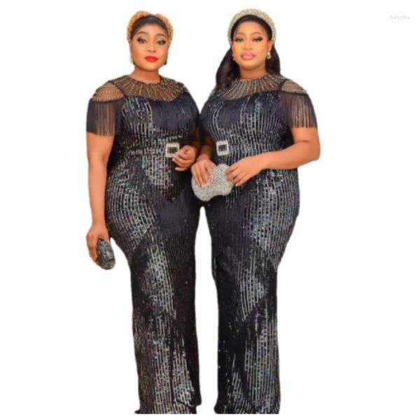 Roupas étnicas Plus Size Vestidos de Festa Africanos para Mulheres 2023 Dashiki Lantejoulas Sexy Bodycon Vestidos de Noite de Casamento Kaftan Roupas Turcas Robe