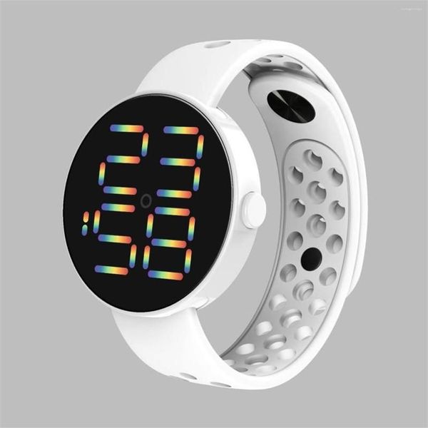 Relógios de pulso relógio digital mulher homens 2022 esportes relógios de pulso eletrônico moda azul rosa led simples casual senhoras relógio montre 2534