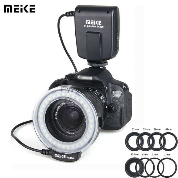 Teste Flash Meike FC 100 Speedlite Macro Anello LED Flash Light Studio fotografico per D200 D3100 70D 60D T4i T3i 6D DSLR Camara YQ231003