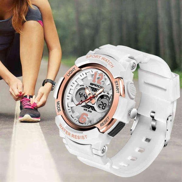 Mode Frauen Sportuhr G Wasserdichte Digital LED Damen Schock Militärische Elektronische Armee Armbanduhr Uhr Mädchen Reloj Uhr 220105243n