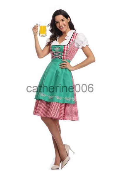 Besondere Anlässe Neues deutsches bayerisches Dirndl-Kleid für Damen, Schürze, Oktoberfest, Fancy Biermädchen-Kostüm, Halloween, Karneval, Party, Cosplay-Kleid x1004