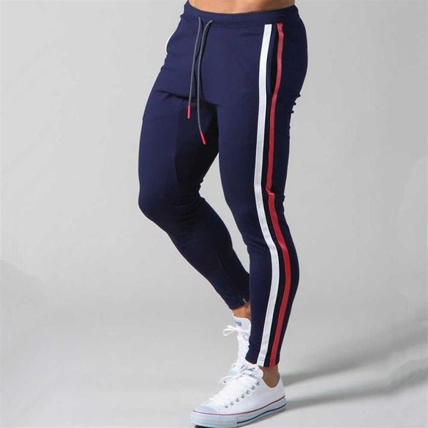 Weiß Jogger Jogginghose Männer Beiläufige Dünne Baumwolle Hosen Gym Fitness Workout Hose Männlichen Frühjahr Sportswear Track Hosen Böden P083201