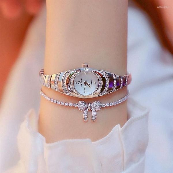 Armbanduhren Biene Schwester Frauen Quarzuhren Kleine Uhr für Silber Edelstahl Mode Weibliche Handgelenk Damen 2022Armbanduhren W286S