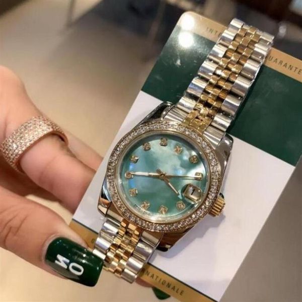 Mehrfarbige Damenuhr President Diamond Bezel Shell Face Damen Datejust Uhren Jubilee 2813 Edelstahluhren Niedrigster A224a