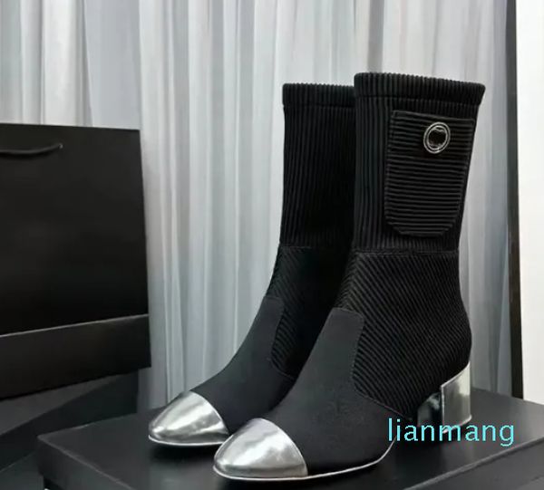 Botas de cor pura feminina couro genuíno superior múltiplas cores ao ar livre festa respirável bota senhora moda sapatos de salto alto conforto