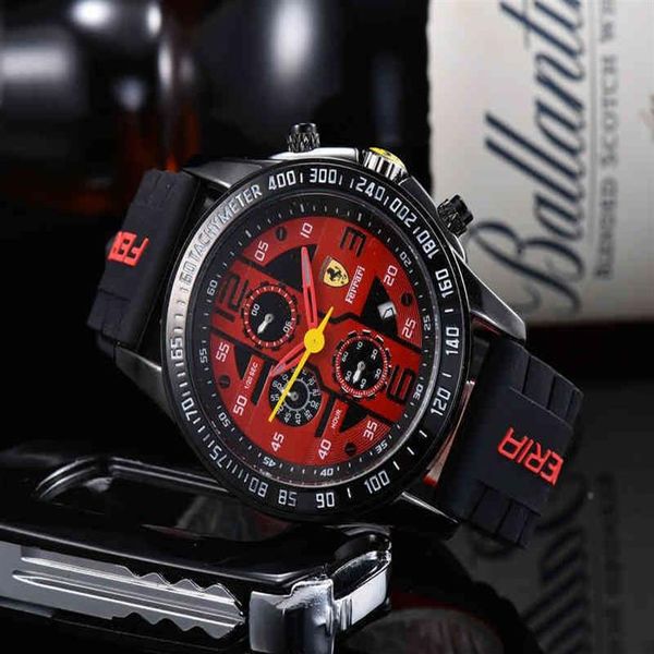 2021 novos homens de luxo f1 racing 6 agulha moda esporte relógio quartzo parar reloj relogio relógio pulso à prova dwaterproof água251j