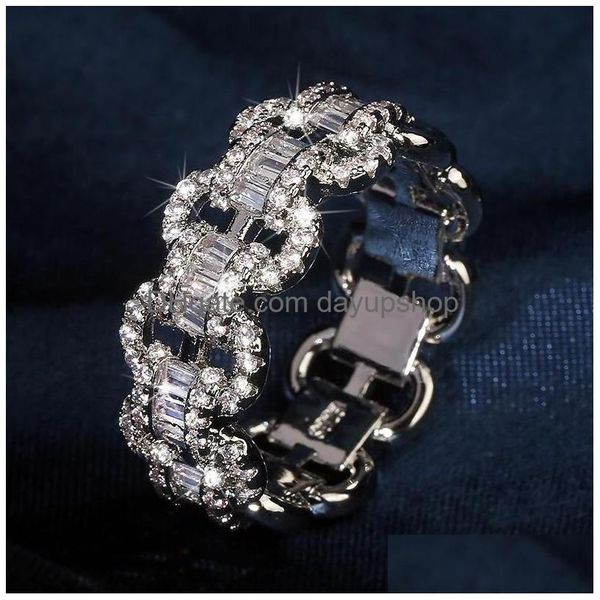 Anelli di vendita Moda di lusso Anello da donna intarsiato Brillante pietra naturale Coppia Proposta di matrimonio Regalo di fidanzamento Consegna di gioielli Dhah8