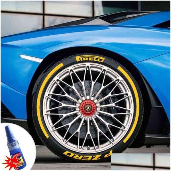 Adesivos de carro Carta de pneu decorativa para pneus de corrida do mesmo tipo letras de pneu de roda Y220609 Drop Delivery Automóveis Motocicletas Dhenz
