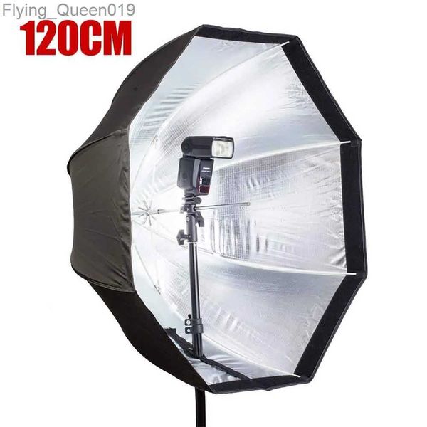 Flash Heads Tamanho Grande 120cm / 47.2in Octagon Guarda-chuva Softbox Brolly Refletor para Speedlight Flash Light Photo Studio Acessórios YQ231004