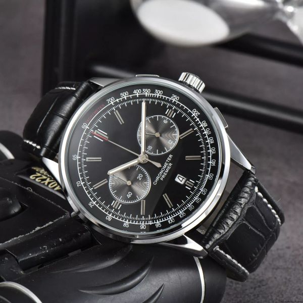 Modegeschäft 2023 Herren BREITLIN Klassische Uhren Zifferblatt Master Watch Quarz Saphiruhr Modell Klappbare Luxus-Armbanduhr Lederarmband Herren-Luxusuhren