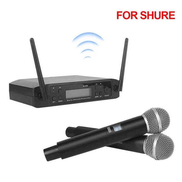 Mikrofonlar Shure UHF için Kablosuz Mikrofon 600-635MHz Profesyonel Handheld Mic Karaoke Kilisesi Toplantısı Stüdyo Kayıt Glxd4 DHQTD