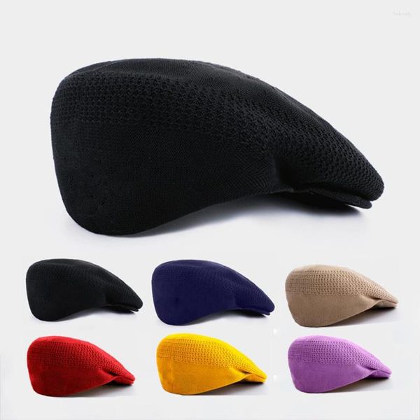 Berets verão artesanal fino canguru homens mulheres senhoras malha boina boné britânico retro casual inverno lã chapéu dobrável chapéus