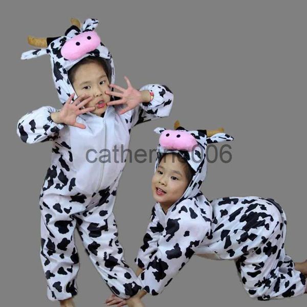 Ocasiões especiais crianças dos desenhos animados animal leite vaca traje desempenho macacão trajes de halloween para menino menina festa desempenho trajes x1004