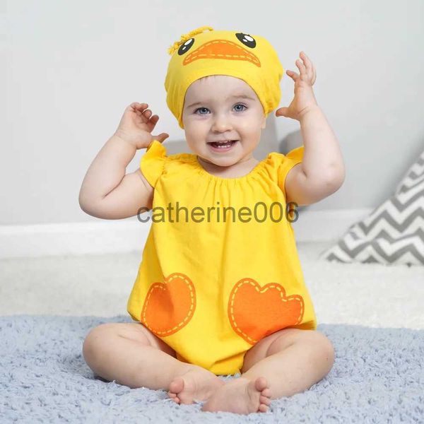 Besondere Anlässe Baby-Jungen-Kostüm, gelbe Ente, Cosplay, Strampler, Overall für Kleinkinder, kurz, Sommer, Halloween, Geburtstag, Party, Kostüm x1004 x1005