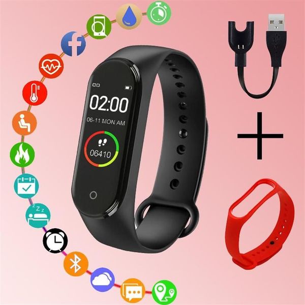 Armbanduhren M4 Herren Digitaluhren Schrittzähler Verbinden Sie das Telefon Geeignet für Männer Frauen Mode Lässige Datumsanzeige Bluetoot220C