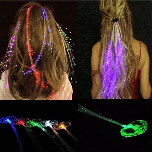 Acessórios para o cabelo led lâmpada de cabelo menina fibra óptica ilumina acima do cabelo barrette trança conjuntos de jóias com embalagem de varejo a816251p