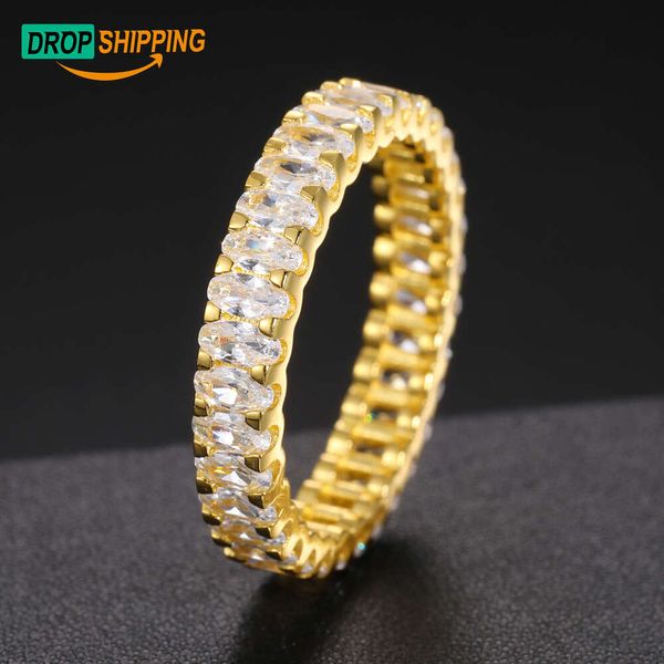 Dropshipping 4mm corte oval moissanite eternidade anel 925 prata esterlina vvs mossanite diamante moda anel de noivado