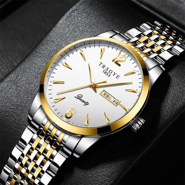 TRS068 TRSOYE Montre-braccialetto da polso da uomo di alta qualità orologio da polso di lusso Stainls Steel Metal Band Dive Watch223f