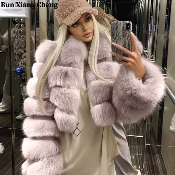 Pelliccia da donna Pelliccia sintetica Nuovo cappotto di pelliccia europeo e americano Pelliccia finta Cappotto con bavero corto Giunturato Giacca invernale da donna a maniche lunghe Donna T231003