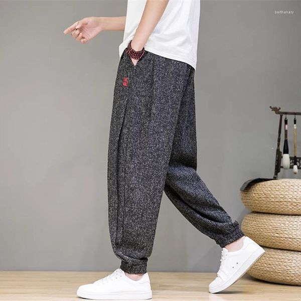 Мужские брюки 2023, летние китайские спортивные штаны в стиле Харадзюку для бега, мужские повседневные свободные брюки Гарлем с вышивкой, винтажные спортивные штаны 5XL