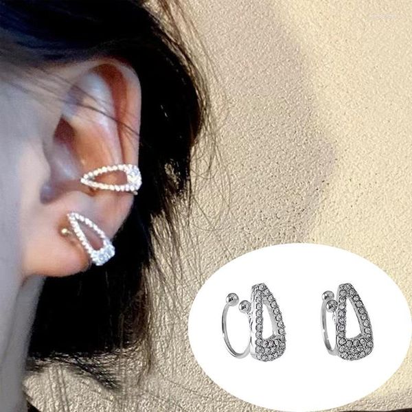Dorse Orecchini 1 pz coreano nastro di colore zircone clip di carta per le donne senza piercing finto cartilagine polsino dell'orecchio 2023 gioielli alla moda regali
