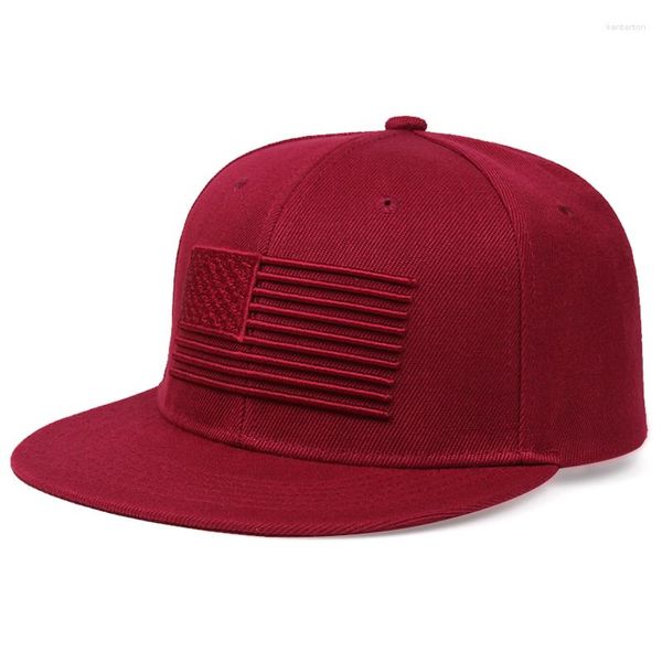 Ballkappen, amerikanische Flagge, Baumwolle, modische Snapback-Kappe, Hip-Hop-Baseball, verstellbare flache Krempe