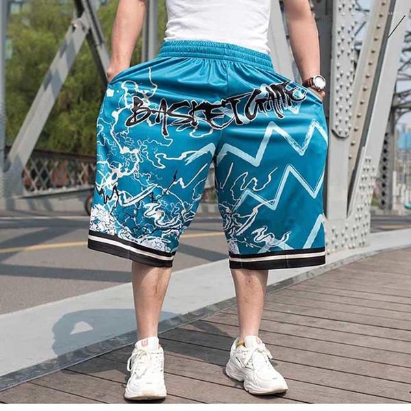 Shorts masculinos moda hiphop harem plus size homens casual reto solto baggy beachshorts verão roupas esportivas skate streetwear
