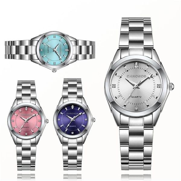 CHRONOS Damen-Luxus-Strass-Edelstahl-Quarzuhren, Damen-Business-Uhr, japanisches Quarzwerk, Relogio feminino 201262s