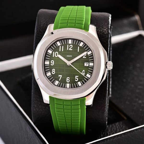 Relógio para movimento masculino relógios de luxo relógios de luxo 41mm pulseira de borracha relógio de aço inoxidável grama vidro safira montres à prova d'água mo245t