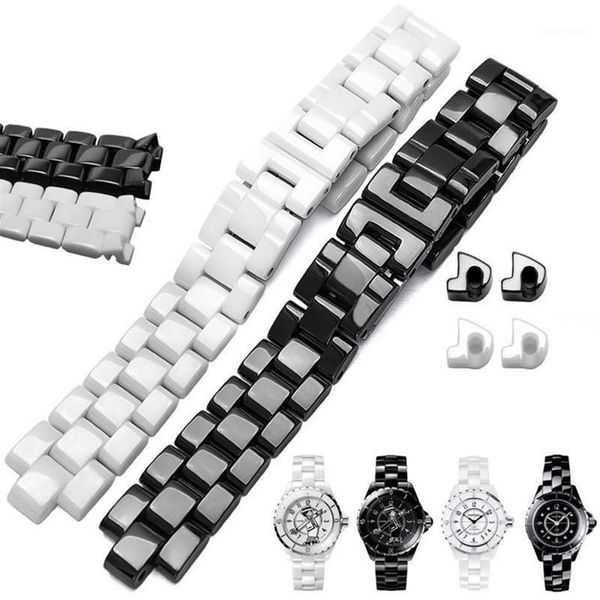 Bracelets de montre Bracelet en céramique haut femmes hommes Bracelet de mode noir blanc 16mm 19mm pour J12292T