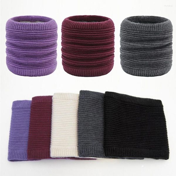 Eşarplar Kürk Polar Snood Boyun Eşarp Unisex Çift Knited Yüzük Kış Rüzgar Geçirmez Külçesi Katı Yün Sıcak Boyun Boyuncusu