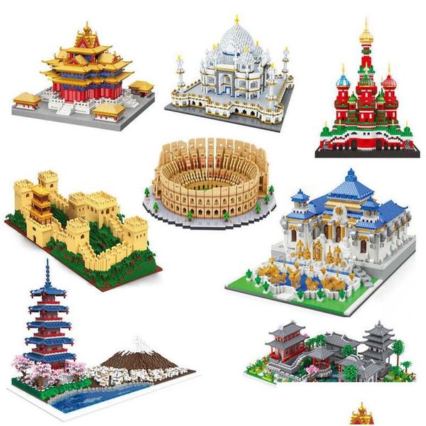 Blocks City Compatible Architecture Mini Building World Famous Architectural Model Statue Liberty Collection Toys Child Gifts Drop D Dhnxp