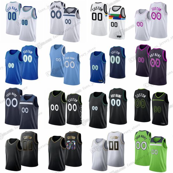 Personalizado 2023-24 Novas camisas de basquete impressas Gobert Conley Moore McDaniels Garza Towns Martin Edwards Minott Keels Anderson Nix Krejci Ryan Reid Milton Clark