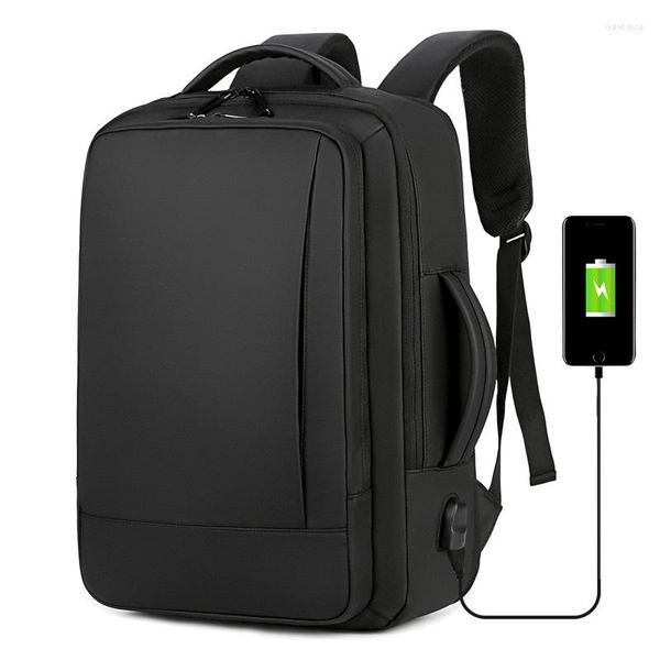 Schultaschen 40L Reiserucksack Männer USB Ästhetische Anti-Diebstahl 17,3 Laptop Erweiterbare Tasche Kompass Mode Männlich Groß