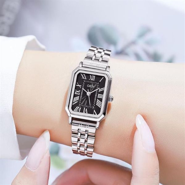 Relógios de pulso moda prata aço inoxidável senhoras relógio luxo 2022 à prova d 'água mulheres relógios de quartzo de alta qualidade mulher clockwrist2428