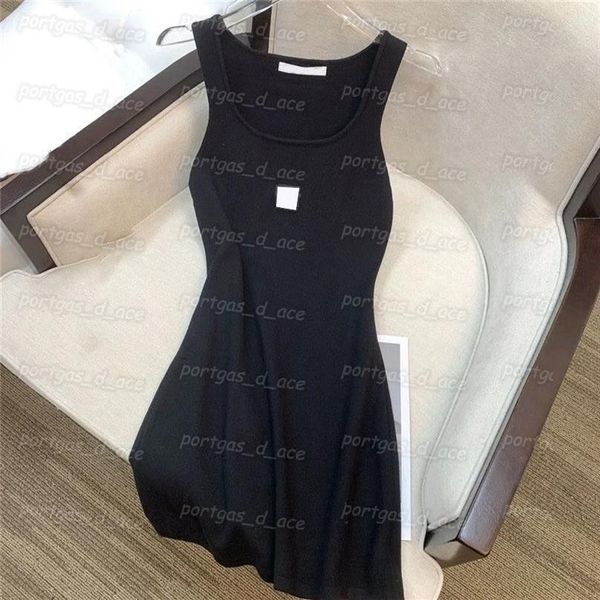 Luxuriöses Designer-Damenkleid, sexy, schmale, ärmellose Stretch-Kleider mit quadratischem Ausschnitt, gestricktes Tank-Kleid257i