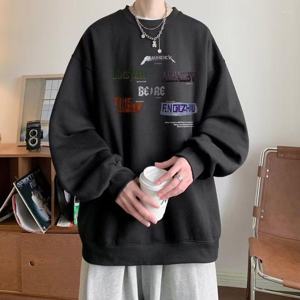 Felpe con cappuccio da uomo Lettere ricamate Stampa retrò Pullover Hip Hop 2023 Coppie Casual Y2K Felpa con cappuccio Abbigliamento Inglese Top a maniche lunghe