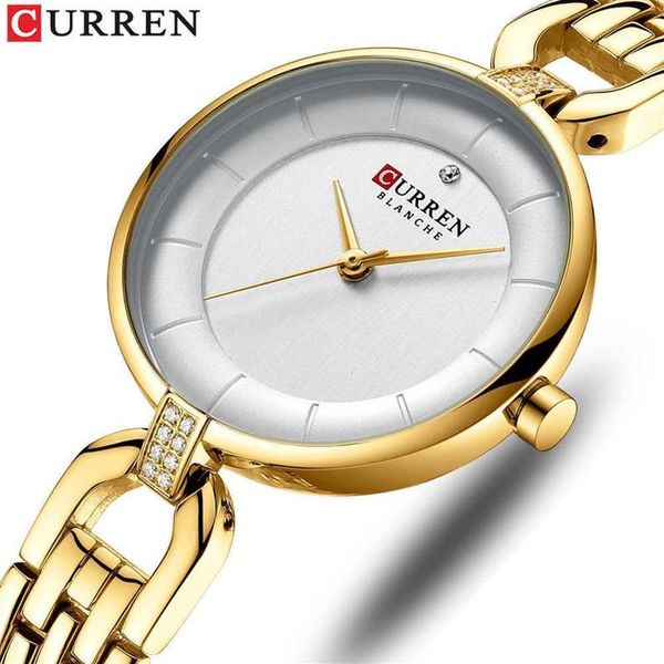 Curren Kadın Saatleri Kuvars İzler Paslanmaz Çelik Saat Bayanlar Bilek saati En İyi Marka Lüks Saatler Kadın Relogios Femin242s