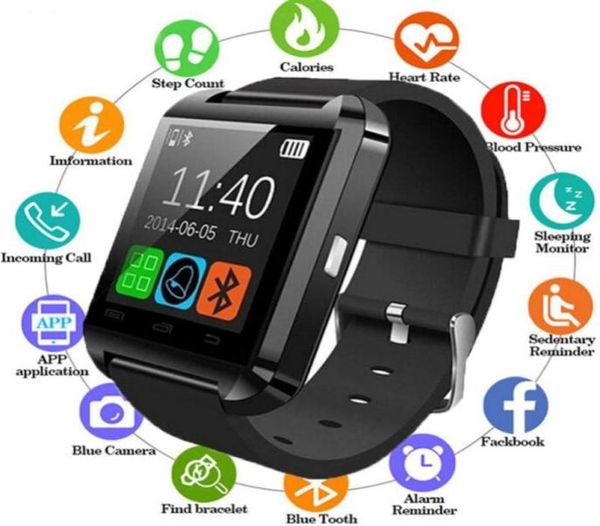 Novo elegante u8 bluetooth relógio inteligente para iphone ios android relógios usar relógio wearable dispositivo smartwatch pk fácil de usar213w1529921