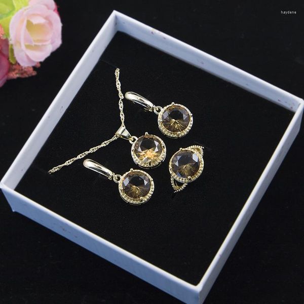 Conjunto de brincos de colar redondo camaleão turco joias sultanaita hidrotalcite 3 peças multi estilo