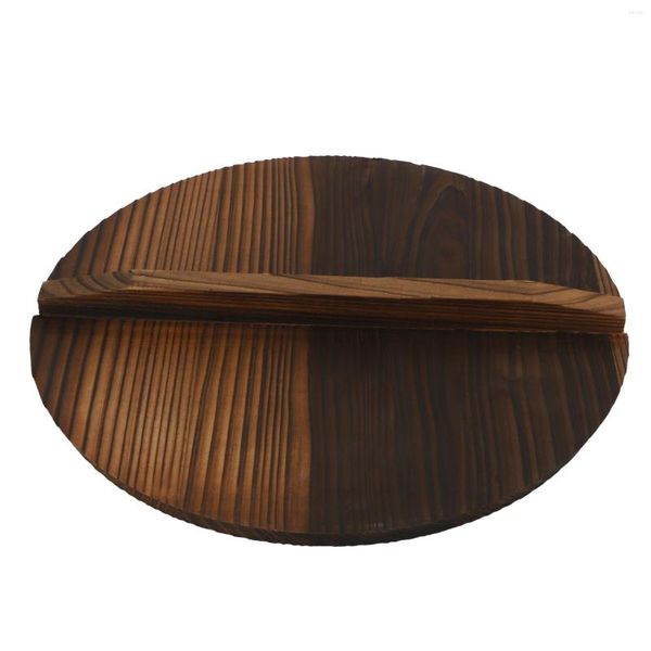 30 cm Schüsseln Küche Multifunktionale Holztopfabdeckung Griff Pfannendeckel Umweltfreundliche Anti-Verbrühungs-Holz-Backdeckel
